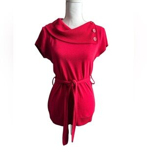 RED ULTRA💋 FLIRT SHORT SLEEVE SWEATER